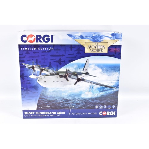 181 - A BOXED CORGI LIMITED EDITION AVIATION ARCHIVE 1:72 SCALE SHORT SUNDERLAND MkIII DIECAST MODEL AIRCR... 