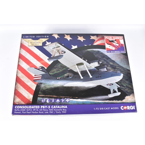 183 - TWO BOXED LIMITED EDITION CORGI AVIATION ARCHIVE 1:72 SCALE DIECAST MODEL AIRCRAFTS, the first is a ... 