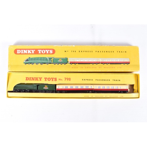 188 - A BOXED DINKY TOYS EXPRESS PASSENGER TRAIN SET, No.798, A4 class locomotive, No.2509 in B.R. green l... 