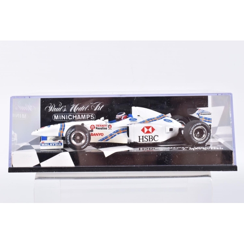 191 - TEN BOXED MINICHAMPS METAL 1:43 SCALE MODEL VEHILCES, to include a McLaren MP4-2 Tag Turbo 1984,   N... 