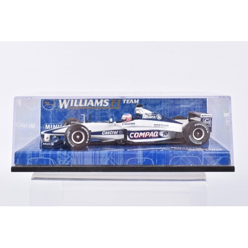 191 - TEN BOXED MINICHAMPS METAL 1:43 SCALE MODEL VEHILCES, to include a McLaren MP4-2 Tag Turbo 1984,   N... 