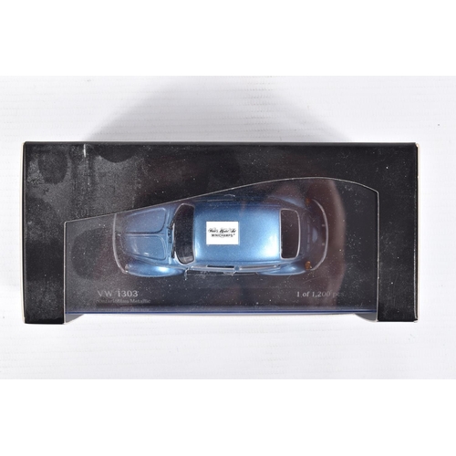 193 - SIX BOXED MINICHAMPS 1:43 SCALE METAL MODEL VEHICLES, to include a Porsche 911 turbo 1977 in black, ... 