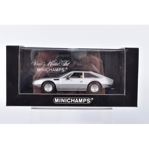 195 - SIX BOXED MINICHAMPS 1:43 SCALE METAL MODEL VEHICLES, to include a Bentley Continental Flying Spur 2... 