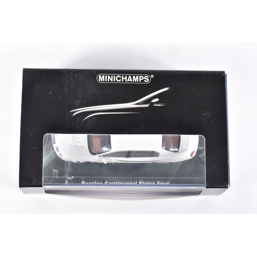 195 - SIX BOXED MINICHAMPS 1:43 SCALE METAL MODEL VEHICLES, to include a Bentley Continental Flying Spur 2... 