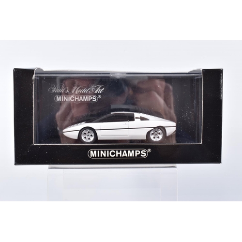 195 - SIX BOXED MINICHAMPS 1:43 SCALE METAL MODEL VEHICLES, to include a Bentley Continental Flying Spur 2... 