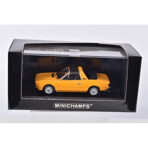 197 - SEVEN BOXED MINICHAMPS 1:43 SCALE METAL MODEL VEHILCES,  to include a  1970 Lancia Fulvia 1600 HF in... 