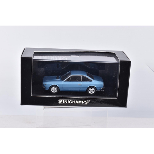 197 - SEVEN BOXED MINICHAMPS 1:43 SCALE METAL MODEL VEHILCES,  to include a  1970 Lancia Fulvia 1600 HF in... 