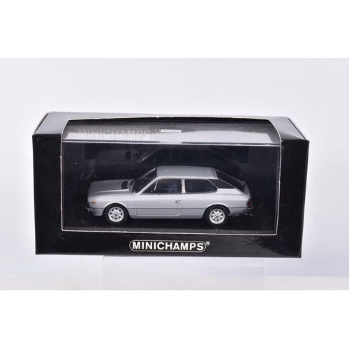 197 - SEVEN BOXED MINICHAMPS 1:43 SCALE METAL MODEL VEHILCES,  to include a  1970 Lancia Fulvia 1600 HF in... 