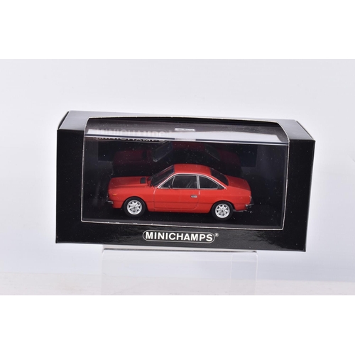 197 - SEVEN BOXED MINICHAMPS 1:43 SCALE METAL MODEL VEHILCES,  to include a  1970 Lancia Fulvia 1600 HF in... 