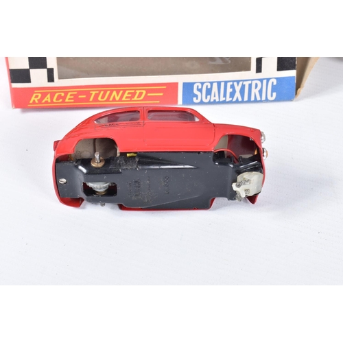 203 - TWO BOXED VINTAGE SCALEXTRIC RACE TUNED FIAT 600 CARS, No.C99, one in red red with RN20, the other w... 