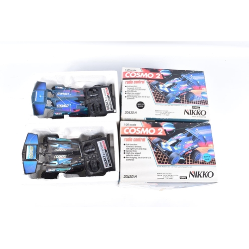 204 - TWO BOXED NIKKO COSMO 2 RADIO CONTROL BUGGIES, No.20430 H, 1/20 scale, not tested but both appear co... 