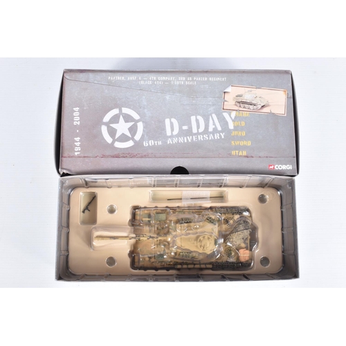 216 - FIVE BOXED CORGI D-DAY 60TH ANNIVERSARY 1:50 SCALE MILITARY VEHICLES, the first a M4 A3 Sherman   Th... 