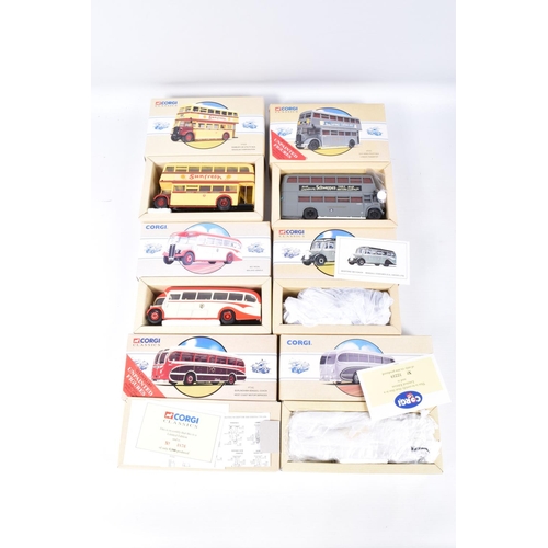 220 - A QUANTITY OF BOXED CORGI CLASSICS BUS AND COACH MODELS, to include London Transport Guy Arab Utilit... 