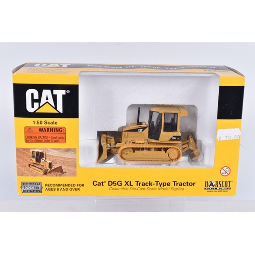 221 - A SELECTION OF BOXED 1:50 SCALE DIE-CAST NORSCOT CAT AND SCOOP VOLVO CONSTUCTION MODEL VEHICLES, to ... 