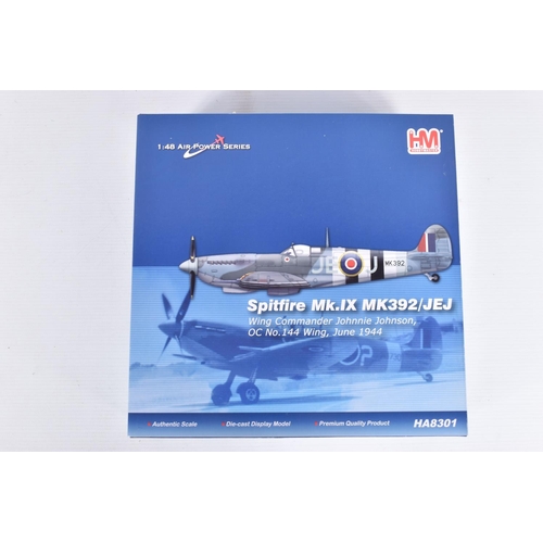 222 - FOUR BOXED HM HOBBYMASTER 1:48 SCALE AIR POWER SERIES DIE-CAST MODEL MILITARY AIRCRAFTS, the first a... 