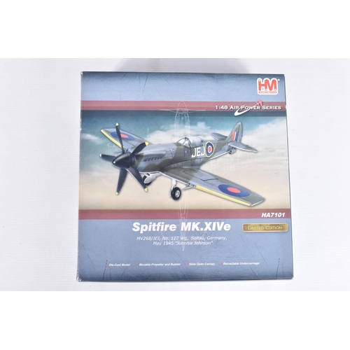 222 - FOUR BOXED HM HOBBYMASTER 1:48 SCALE AIR POWER SERIES DIE-CAST MODEL MILITARY AIRCRAFTS, the first a... 