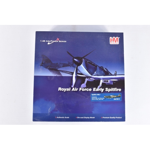 222 - FOUR BOXED HM HOBBYMASTER 1:48 SCALE AIR POWER SERIES DIE-CAST MODEL MILITARY AIRCRAFTS, the first a... 