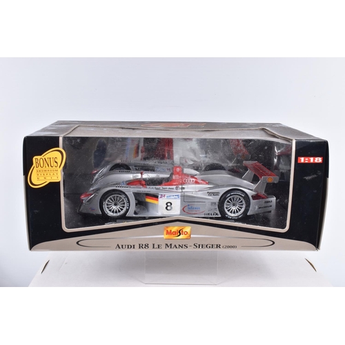 223 - FIVE BOXED DIECAST MODEL VEHICLES, to include a Maisto Supercar collection Mclaren F1 Road car, silv... 