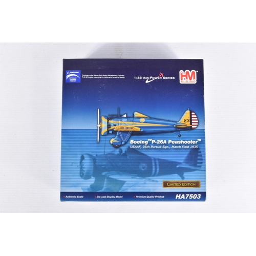 226 - SEVEN BOXED HOBBY MASTER AIR POWER SERIES DIECAST MODEL AIRCRAFTS, to include a 1:72 scale Aircobra ... 