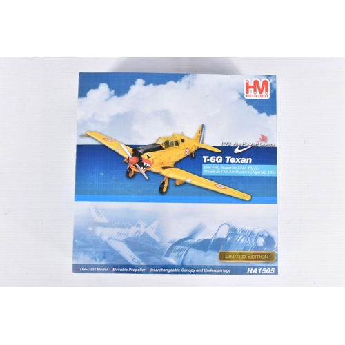 226 - SEVEN BOXED HOBBY MASTER AIR POWER SERIES DIECAST MODEL AIRCRAFTS, to include a 1:72 scale Aircobra ... 