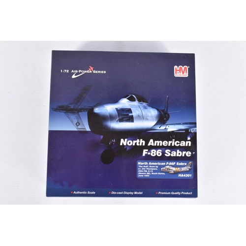 226 - SEVEN BOXED HOBBY MASTER AIR POWER SERIES DIECAST MODEL AIRCRAFTS, to include a 1:72 scale Aircobra ... 