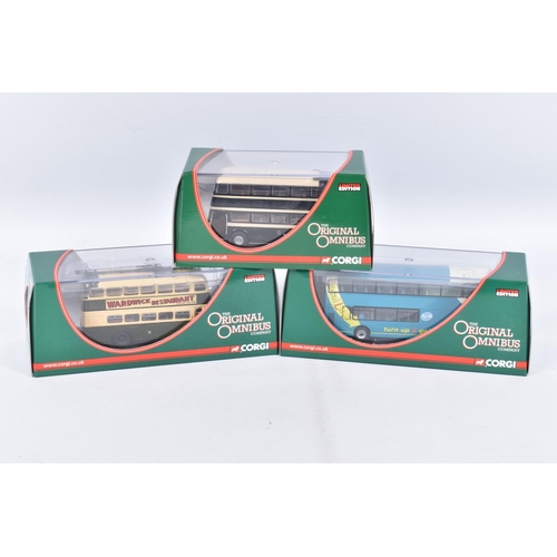 233 - A QUANTITY OF BOXED CORGI ORIGINAL OMNIBUS COMPANY BUS AND COACH MODELS, all are models of vehicles ... 