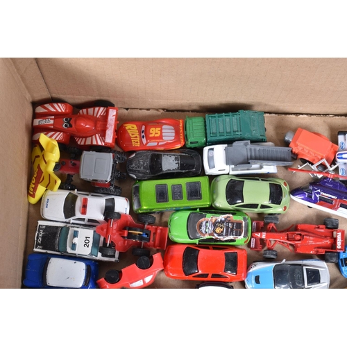 244 - A QUANTITY OF UNBOXED AND ASSORTED MODERN DIECAST AND PLASTIC VEHICLES, to include Norscott Caterpil... 