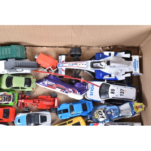 244 - A QUANTITY OF UNBOXED AND ASSORTED MODERN DIECAST AND PLASTIC VEHICLES, to include Norscott Caterpil... 