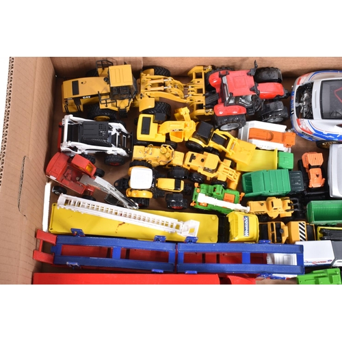 244 - A QUANTITY OF UNBOXED AND ASSORTED MODERN DIECAST AND PLASTIC VEHICLES, to include Norscott Caterpil... 