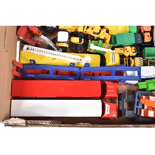 244 - A QUANTITY OF UNBOXED AND ASSORTED MODERN DIECAST AND PLASTIC VEHICLES, to include Norscott Caterpil... 