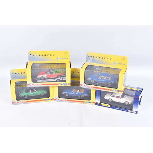 250 - FIVE BOXED CORGI CLASSICS LIMITED EDITION TRIUMPH STAG SPORTS CAR MODELS, all 1/43 scale, Tahiti Blu... 