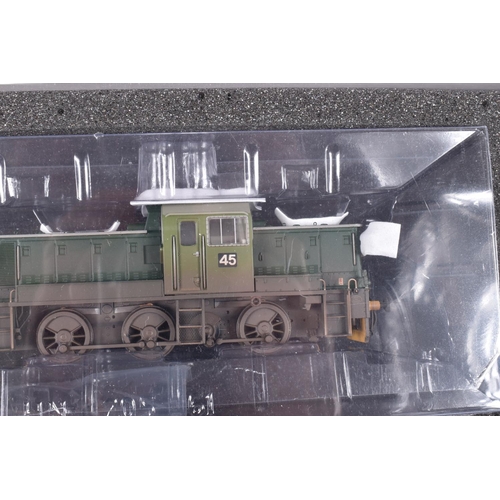 256 - A BOXED OO GAUGE HELJAN RAILWAY MODEL, Class 14 'Teddy Bear' British Steel, no. 45, in Green (weathe... 