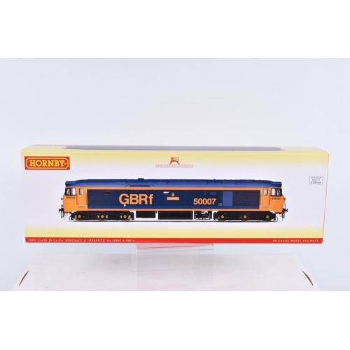 323 - A BOXED OO GAUGE HORNBY MODEL RAILWAY GBRF Class 50, no. 50007 & 50014 'Hercules & Warspite', in GBR... 