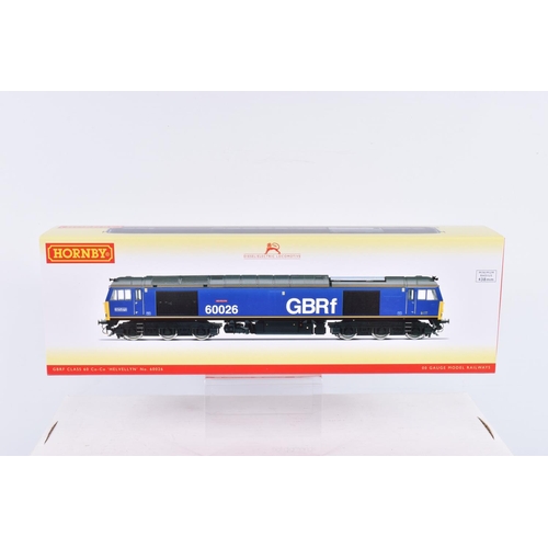 328 - A BOXED OO GAUGE HORNBY MODEL RAILWAY GBRf Class 60 Co-Co, no. 60026 'Helvellyn', in GBRf Light Blue... 