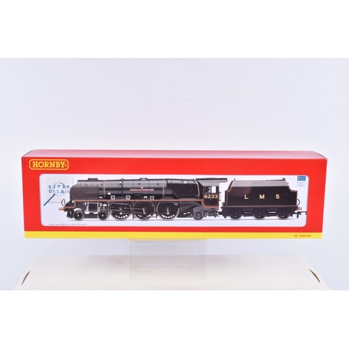 329 - A BOXED OO GAUGE HORNBY MODEL RAILWAY LMS 4-6-2, Princell Coronation Class, no. 6233 'Duchess of Sut... 