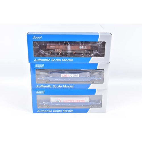 357 - EIGHT BOXED OO GAUGE DAPOL WAGONS, to include item no. 4F-044-003 FEAB Container Twin Pack, item no.... 