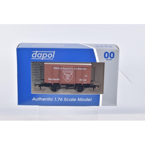 361 - TWELVE BOXED OO GAUGE DAPOL WAGONS, to include Taunton Cider Co,. Border Breweries, Courage Beers, L... 