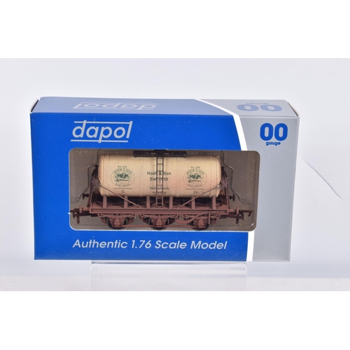 364 - TEN BOXED OO GAUGE DAPOL CYLINDER WAGONS, to include Hook & Son's Raw Cream, Felinfoel Brewery, Hend... 