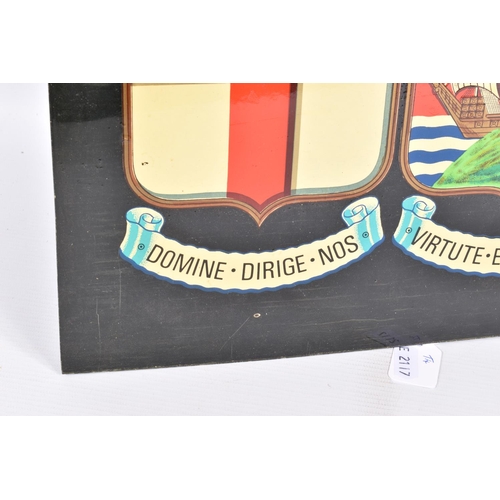 371 - A GREAT WESTERN RAILWAY COAT OF ARMS TRANSFER, varnished and mounted on a plastic panel, very  minor... 