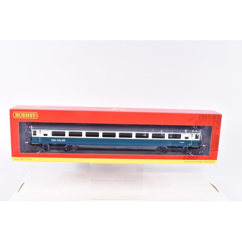 377 - FIVE BOXED OO GAUGE HORNBY ROLLING STOCK TRAILER MODELS, to include a Mk3 TFO trailer First Class Op... 