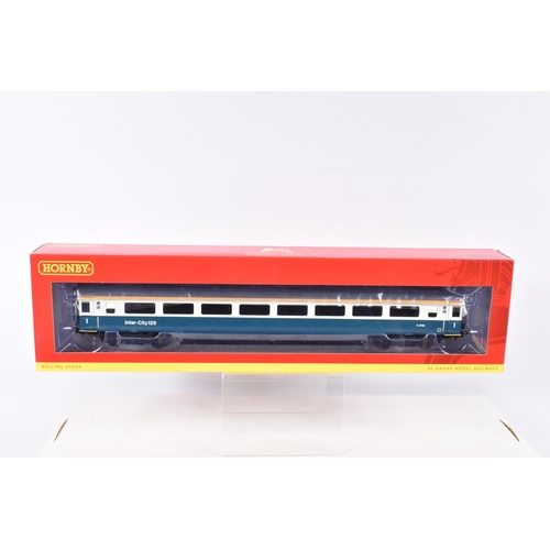 377 - FIVE BOXED OO GAUGE HORNBY ROLLING STOCK TRAILER MODELS, to include a Mk3 TFO trailer First Class Op... 