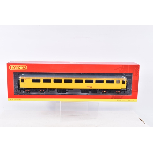 379 - SEVEN BOXED OO GAUGE HORNBY ROLLING STOCK COACH MODELS, to include a Network Rail Mk2F Radio Survey ... 