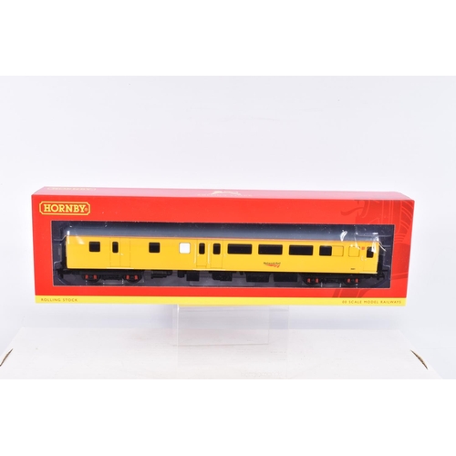 379 - SEVEN BOXED OO GAUGE HORNBY ROLLING STOCK COACH MODELS, to include a Network Rail Mk2F Radio Survey ... 