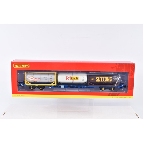 380 - SIX BOXED OO GAUGE ROLLING STOCK CONTAINER WAGON MODELS, to include a Touax KFA Container Wagon with... 