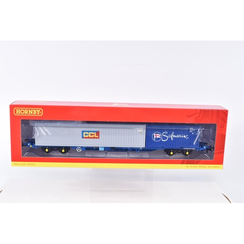 380 - SIX BOXED OO GAUGE ROLLING STOCK CONTAINER WAGON MODELS, to include a Touax KFA Container Wagon with... 