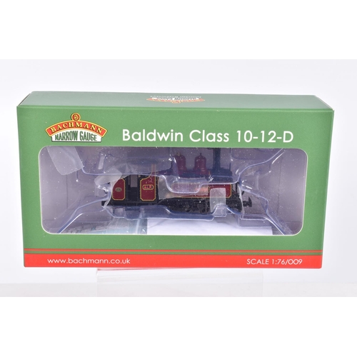 387 - A BOXED OO9 NARROW GAUGE BACHMANN BRANCHLINE MODEL LOCOMOTIVE,  Baldwin Class 10-12-D 'Peggy' in Ash... 