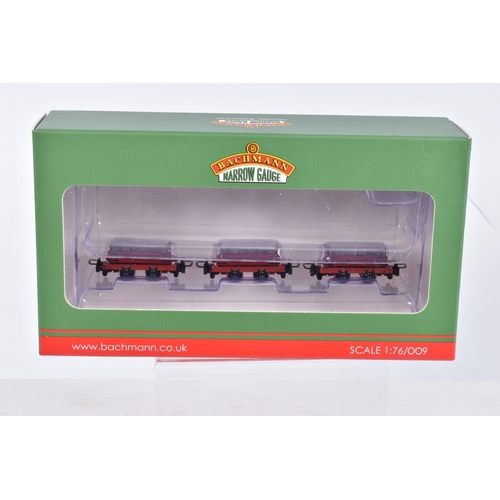 400 - SIX BOXED  OO9 NARROW GAUGE BACHMANN BRANCHLINE MODEL WAGONS AND COACHES, to include a Steel Bodied ... 