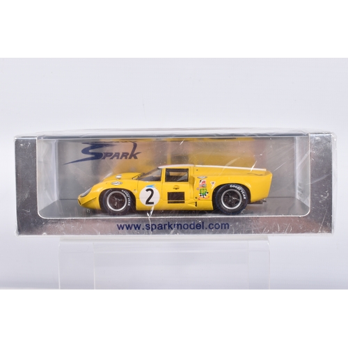 254 - FIVE BOXED SPARK MODEL MINIMAX VEHICLES, the first us a Lola T70 Mk3 no2 6TH BOAC 500 1968, Jo Bonni... 