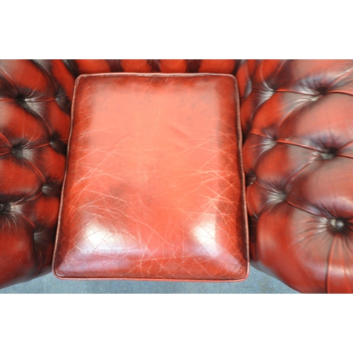 1205 - AN OXBLOOD LEATHER CHESTERFIELD CLUB CHAIR, width 107cm x depth 90cm x height 67cm (condition report... 