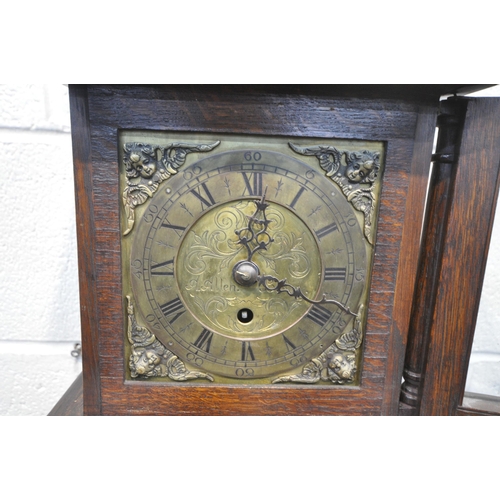 1209 - A.ALLEN OF BURLEY, A 20TH CENTURY OAK CASED GRANDDAUGHTER CLOCK, with a single fusee movement, the g... 